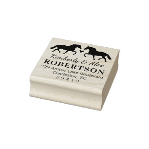 Horse Return Address Stamp - Wedding Animals