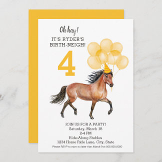 Horse Ride Birthday //Oh Hay It's Your Birth-neigh Invitation