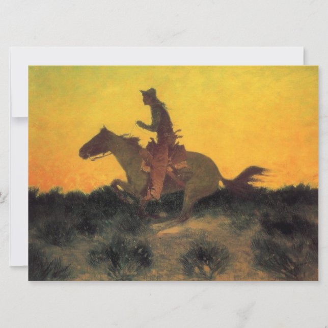 Horse Rider Against the Sunset (by Remington) Card (Front)