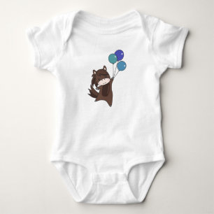 Horse Rider Balloons Flying Cute Animal Pony Baby Bodysuit