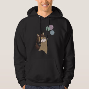 Horse Rider Balloons Flying Cute Animal Pony Hoodie