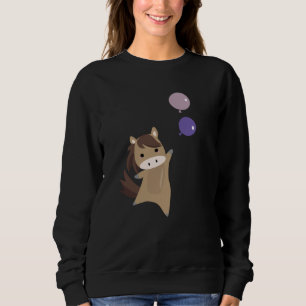 Horse Rider Balloons Flying Cute Animal Pony Sweatshirt