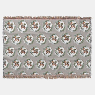 Horse Rider Christmas Winter Throw Blanket Gift