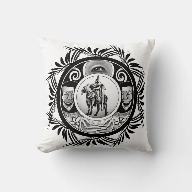 Horse Rider Drawing Cushion (Front)