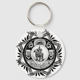 Horse Rider Drawing Key Ring
