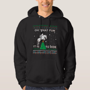 Horse Rider Equestrian Cowboy Ugly Christmas Sweat Hoodie