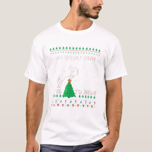 Horse Rider Equestrian Cowboy Ugly Christmas Sweat T-Shirt
