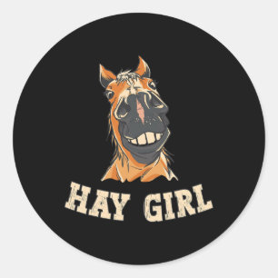 Horse Rider Funny Equestrian Tees Mens Black Funny Classic Round Sticker
