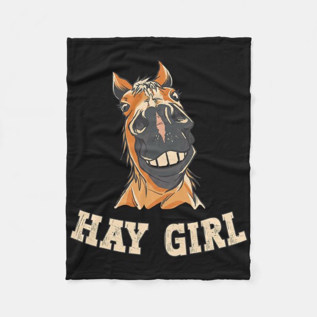 Horse Rider Funny Equestrian Tees Mens Black Funny Fleece Blanket (Front)