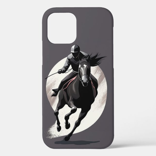 Horse Rider Galloping Under the Moonlight Case-Mate iPhone Case (Back)
