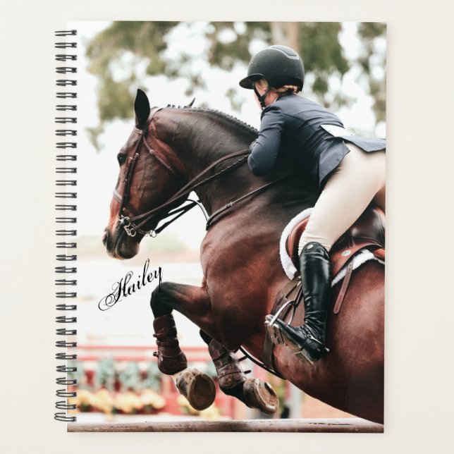 Horse & Rider Hunter Jumper Equestrian Horse Show Planner (Front)