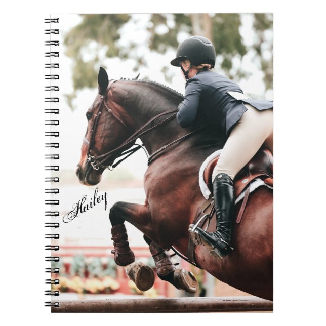 Horse & Rider Hunter Jumper Equestrian Notebook (Front)