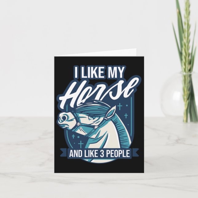 Horse Rider - I Like My Horse &amp; 3 People - Hor Card (Front)