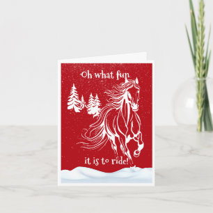 Horse Rider Lover Festive Christmas Holiday Card
