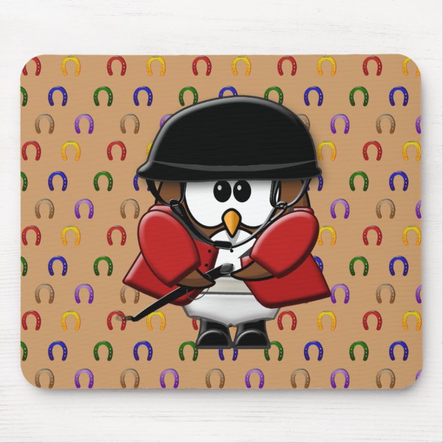 horse rider owl mouse mat (Front)