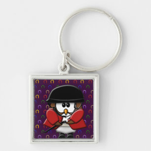 horse rider owls key ring