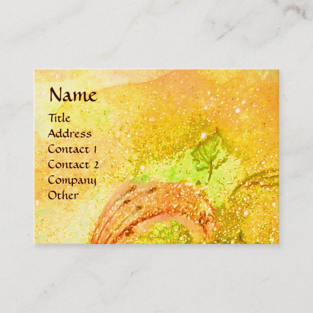 HORSE RIDERS IN NIGHT bright yellow gold sparkles Business Card (Front)