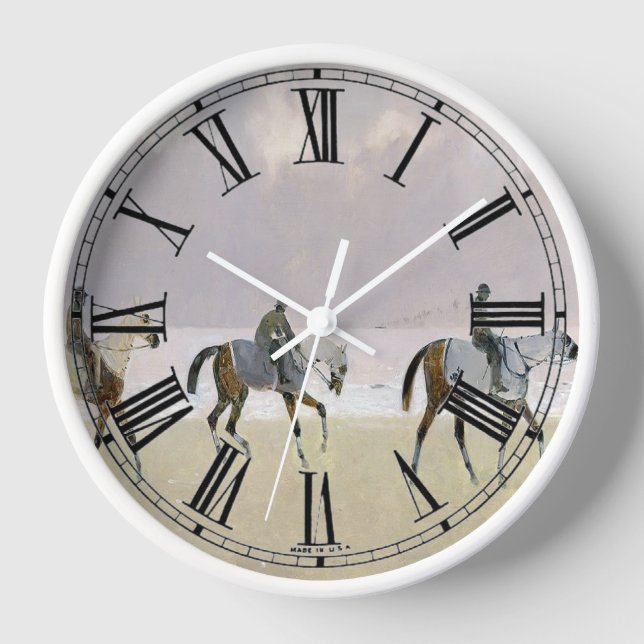Horse Riders on the Beach 1892 Clock (Front)