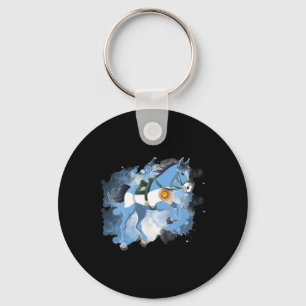 Horse Riding Argentina Flag Key Ring