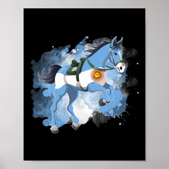 Horse Riding Argentina Flag  Poster (Front)