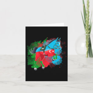 Horse Riding Azerbaijan Flag  Card