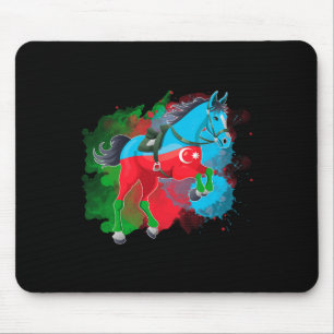 Horse Riding Azerbaijan Flag  Mouse Mat