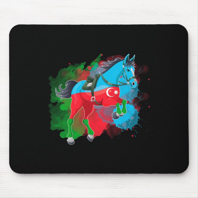 Horse Riding Azerbaijan Flag  Mouse Mat (Front)