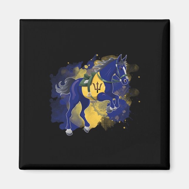 Horse Riding Barbados Flag  Magnet (Front)