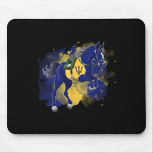 Horse Riding Barbados Flag Mouse Mat