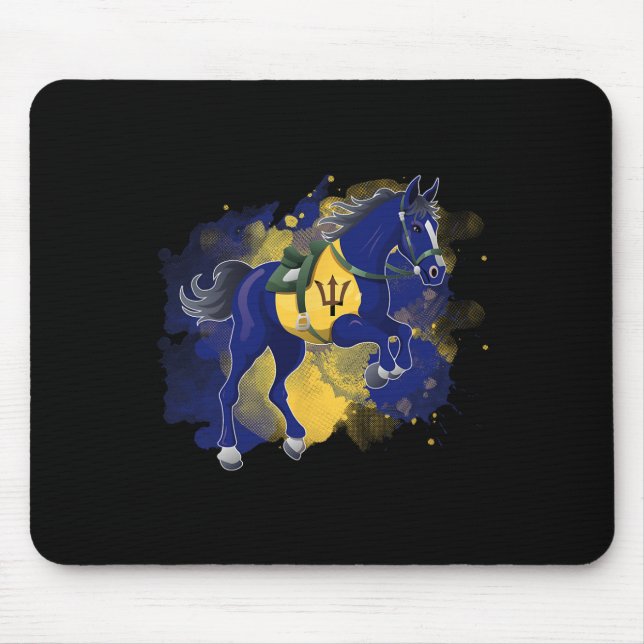 Horse Riding Barbados Flag  Mouse Mat (Front)