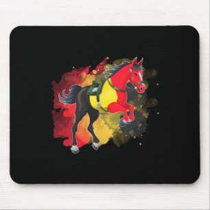 Horse Riding Belgium Flag Mouse Mat