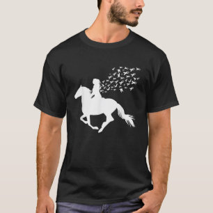 Horse Riding Breast Cancer Awareness Pink Ribbon W T-Shirt