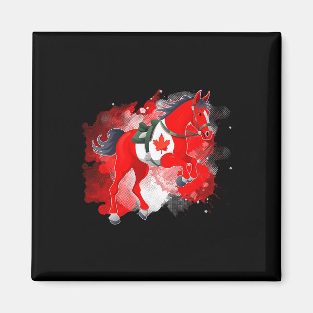 Horse Riding Canada Flag  Magnet (Front)