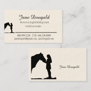 Horse Riding Coach Instructor Trainer Custom  Business Card
