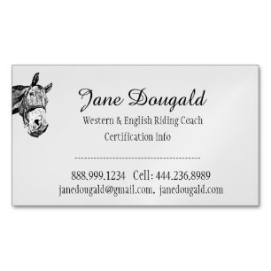 Horse Riding Coach Instructor Trainer Custom Magnetic Business Card