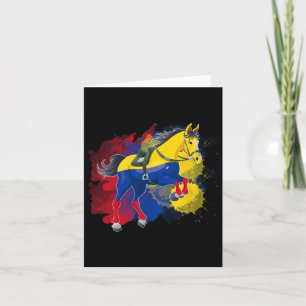 Horse Riding Colombia Flag Card