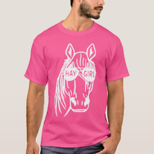 Horse Riding Cowgirl Farming Mare Lovers Wo Hay Gi T-Shirt