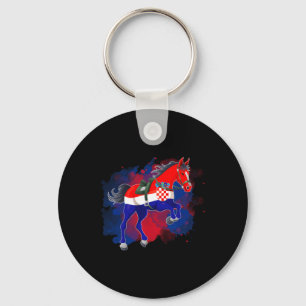 Horse Riding Croatia Flag Key Ring