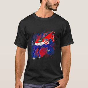 Horse Riding Croatia Flag T-Shirt