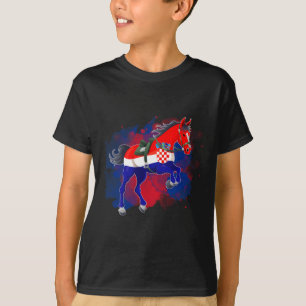 Horse Riding Croatia Flag T-Shirt