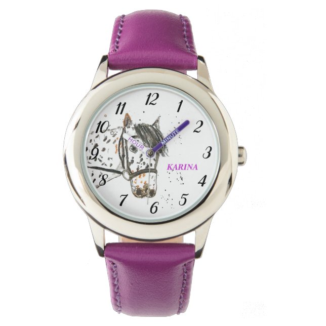 Horse riding Dressage Equestrian Horse Purple  Watch (Front)