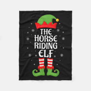 Horse Riding Elf Xmas Family Matching Elf Squad Ch Fleece Blanket