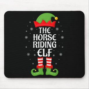 Horse Riding Elf Xmas Family Matching Elf Squad Ch Mouse Mat