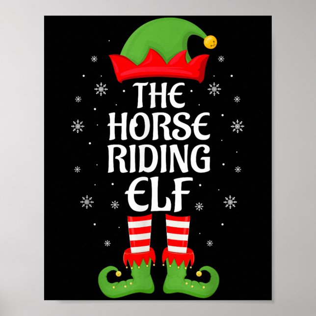 Horse Riding Elf Xmas Family Matching Elf Squad Ch Poster (Front)
