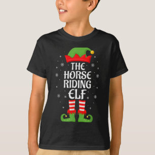 Horse Riding Elf Xmas Family Matching Elf Squad Ch T-Shirt