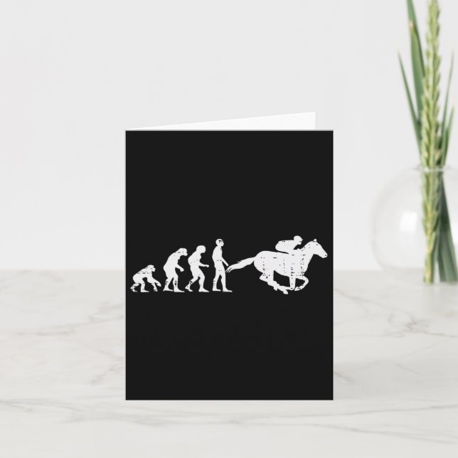 Horse Riding Evolution Funny Horseback Racing Eque Card (Front)