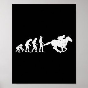 Horse Riding Evolution Funny Horseback Racing Eque Poster