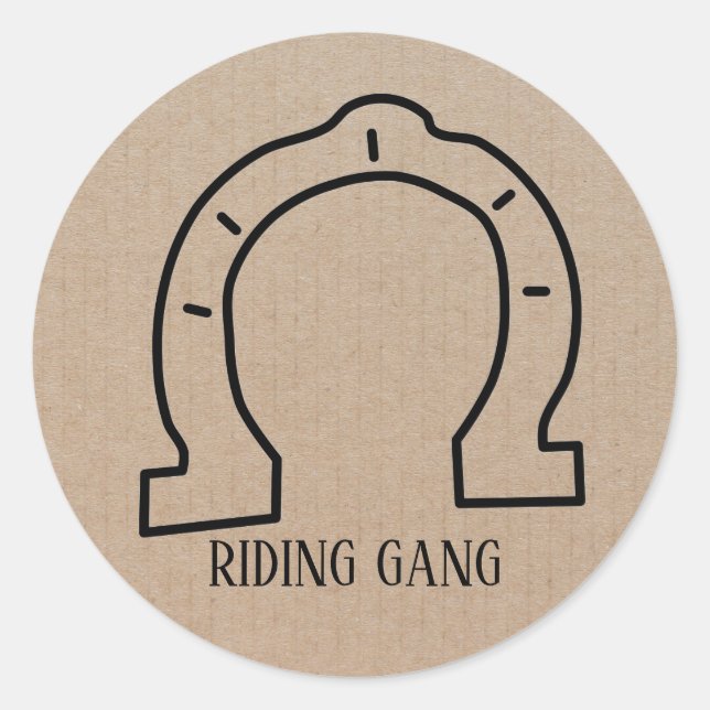 Horse Riding Gang Horseshoe Classic Round Sticker (Front)