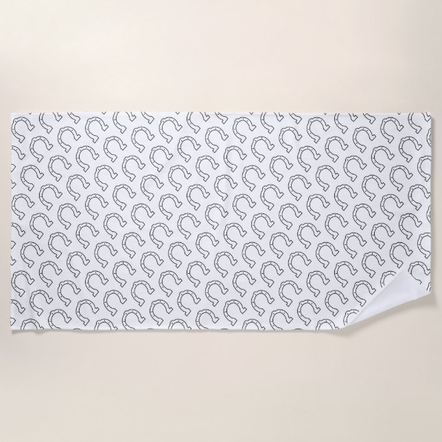 Horse Riding Gang Horseshoe Print  Beach Towel (Front)