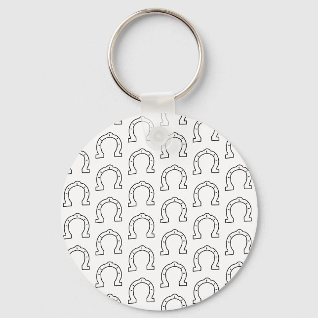Horse Riding Gang Horseshoe Print  Key Ring (Front)